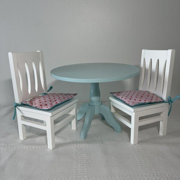 American Girl Truly Me White Dining Table & Chairs With Cushions, 2017 - Picture 1 of 2